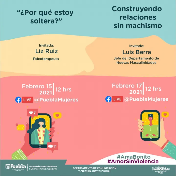 Con charlas en línea, Ayuntamiento de Puebla abordará el Amor sin violencia 
