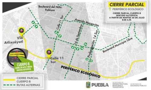 ¡Extreme precauciones! Por obras, habrá reducción de carriles en el Periférico