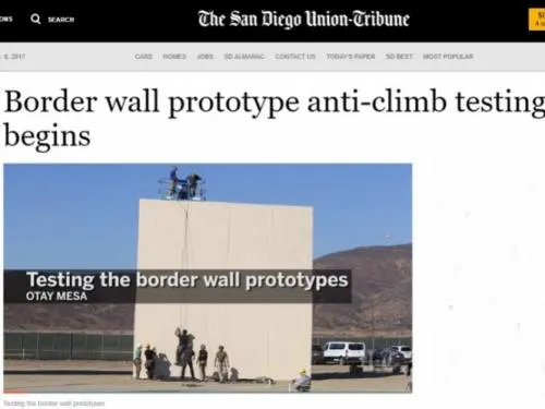 Hace EU pruebas a prototipos de muro fronterizo