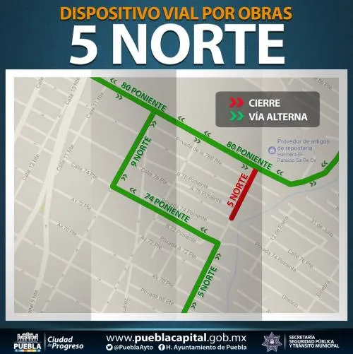Habrá cierre de vialidades para este viernes, evite las zonas