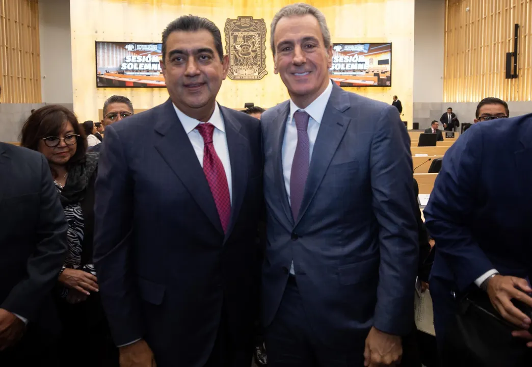 José Chedraui Sergio Salomón Céspedes, presidente municipal y gobernador de Puebla, respectivamente