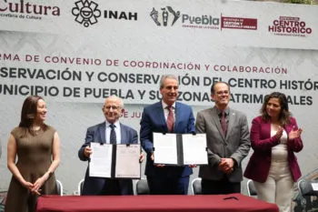 Ayuntamiento de Puebla e INAH firman convenio para preservación y conservación del Centro Histórico