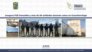 Asegura FGE inmueble y más de 50 unidades durante cateo en Cuautlancingo