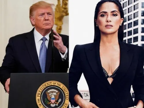 Salma Hayek se burla de Trump y lo llama cabeza de calabaza