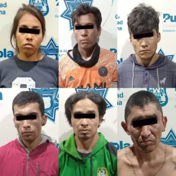 Policía Municipal de Puebla detiene a seis personas por robo a transeúnte