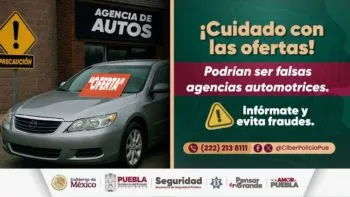 Falsas agencias de autos buscan estafar a poblanos, alerta SSP