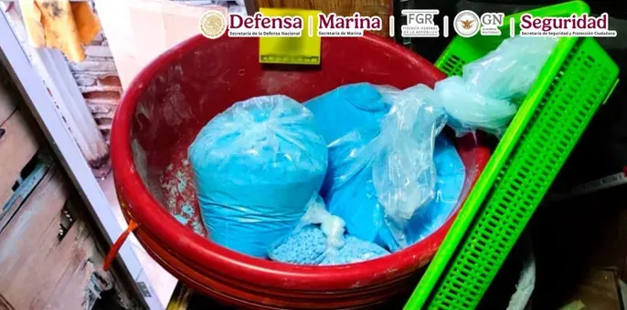 Al ejecutar una orden de cateo en un domicilio en Baja California, se aseguraron diversas dosis de droga