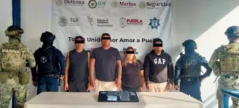 Detienen fuerzas de seguridad a cuatro extorsionadores de comerciantes en Tehuacán