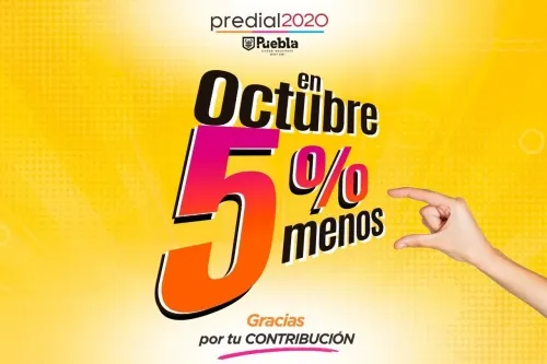 Durante el mes de octubre habrá descuento del 5% en el pago del impuesto predial y limpia
