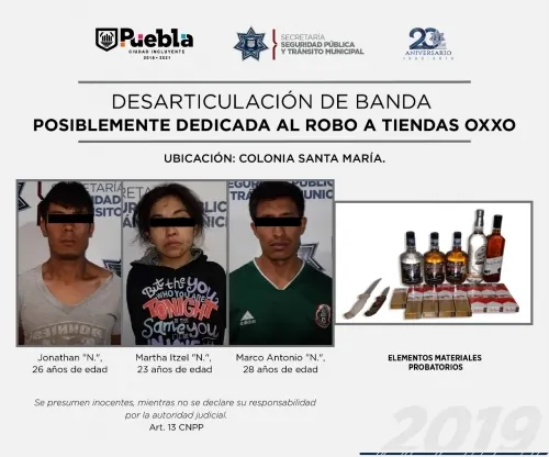 Desarticuló SSPTM a banda probablemente dedicada al robo a tiendas Oxxo