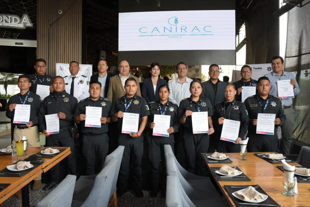 Reconoce CANIRAC trabajo de la policía municipal de Puebla