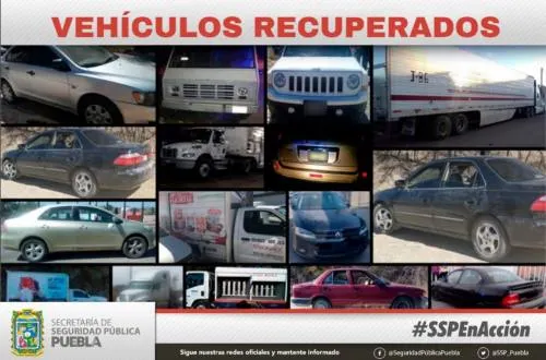 La SSP Estatal de Puebla recuperó 29 unidades con reporte de robo