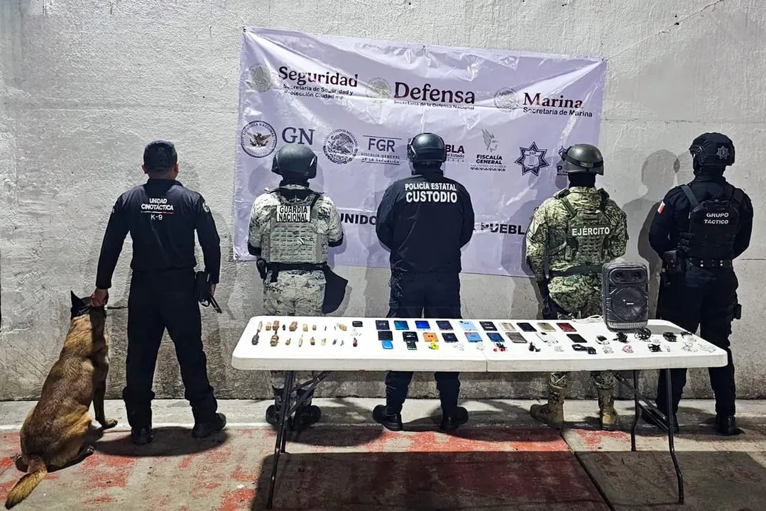 Realizan SSP, Ejército y Guardia Nacional operativo en el penal de Tecamachalco