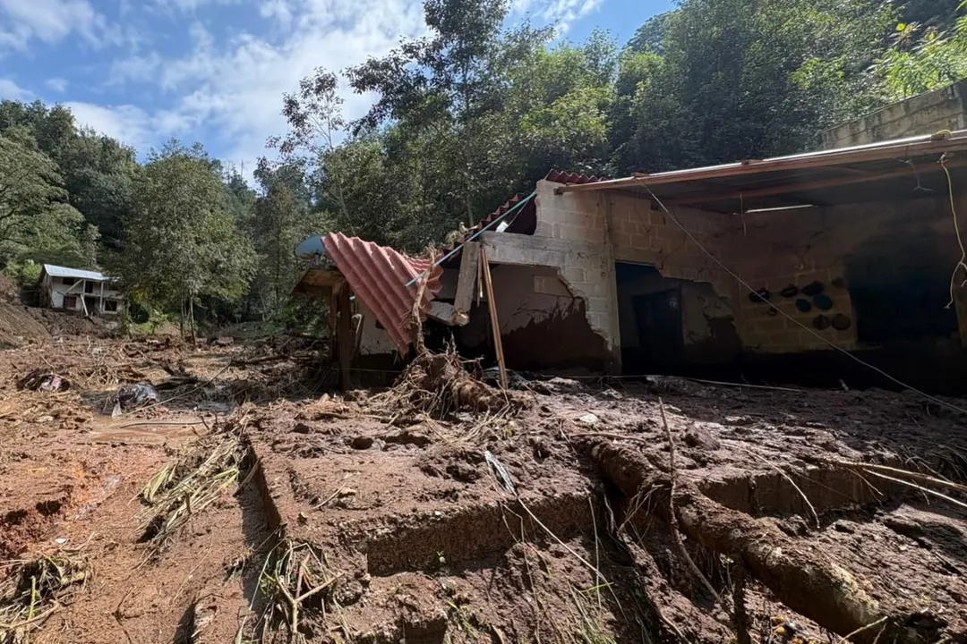 Vivienda afectada por lluvias en Puebla