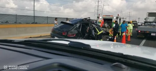 Prensado en segundo piso de la autopista