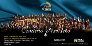 Filarmónica 5 de Mayo presenta Concierto Navideño en el Auditorio de la Reforma