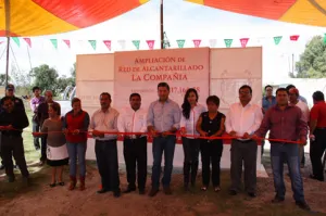 NCM inaugura ampliación de drenaje sanitario en La Compañía, Quecholac