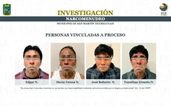 Cuatro detenidos, decomiso de drogas y un inmueble asegurado por FGE un cateo a un bar Texmelucan