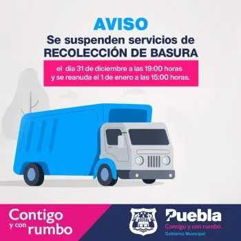 Cuadrillas recolectarán basura este fin de año en Puebla capital