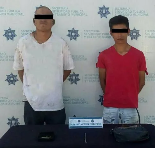 Detiene SSPTM a dos personas por robo a transeúnte en la colonia El Salvador