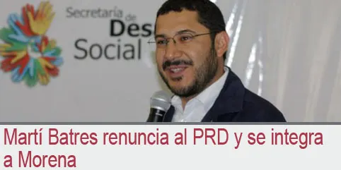 Martí Batres renuncia al PRD y se integra a Morena