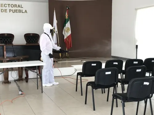 Se realiza sanitización de instalaciones del Tribunal Electoral del Estado de Puebla