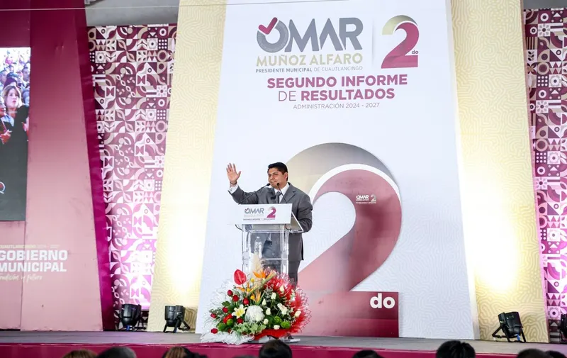 Omar Muñoz destaca obras, seguridad y programas sociales en su segundo informe en Cuautlancingo