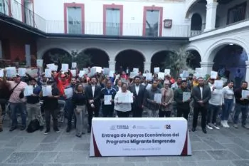 Segob entregó 50 apoyos económicos a poblanas y poblanos del programa “Migrante Emprende”