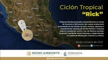 Huracán Rick toca tierra como categoría 2 en Guerrero
