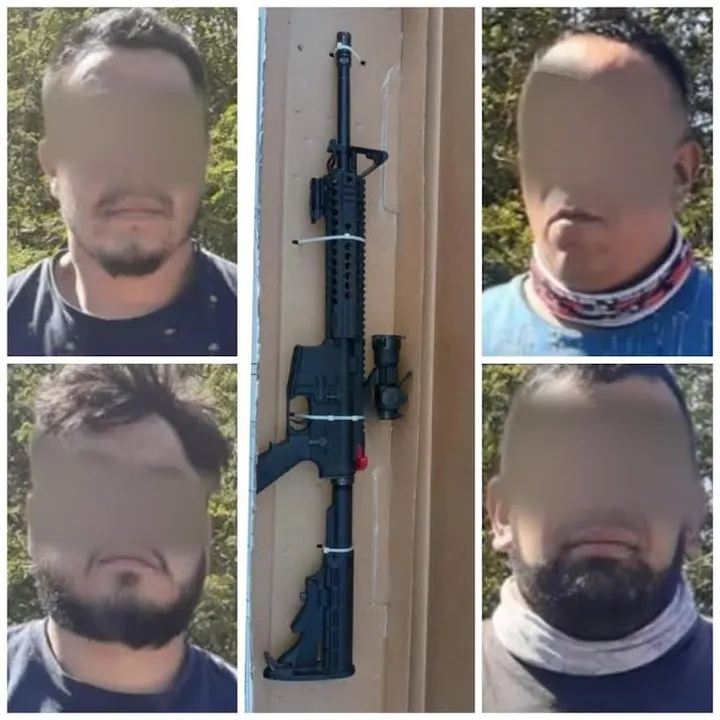 Detienen a 4 hombres que ingresaban con arma larga a Querétaro