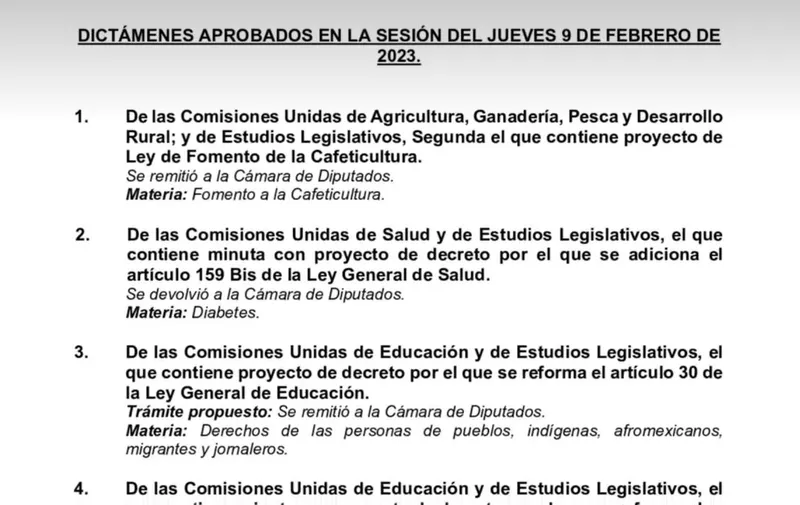 Dictámenes aprobados