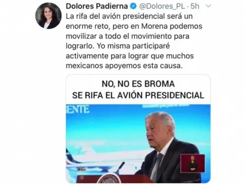 Padierna se apunta; movilizaría a Morena para la rifa del avión