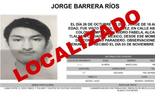 Hallan a Jorge Barrera, joven de Prepa 5 que desapareció tras broma de compañeros