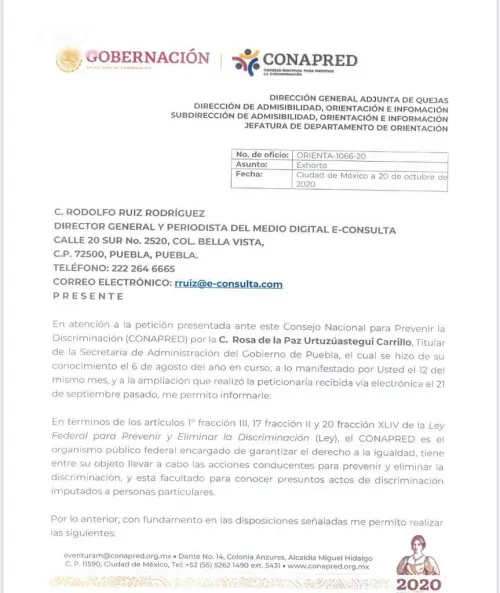 Conapred Dobla a Rodolfo Ruiz por Discriminar a las Mujeres