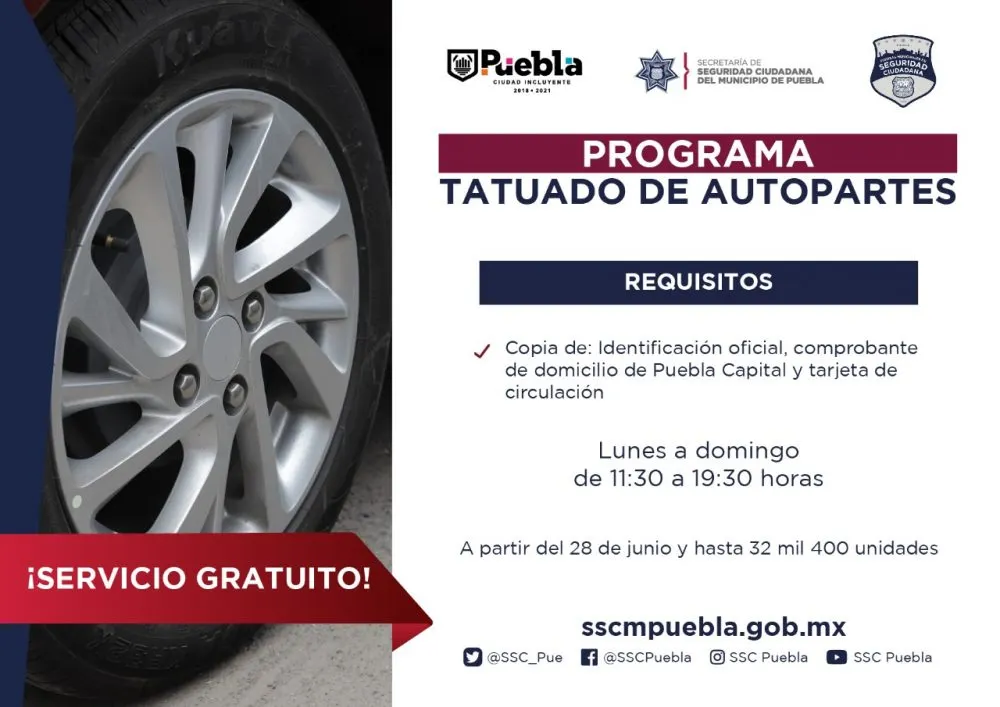 Seguridad Ciudadana Municipal inicia programa gratuito “Tatuado de Autopartes”