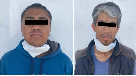 En operativo aéreo-terrestre, ssc de puebla y ssp del estado detuvieron a dos hombres en posesión de posible droga