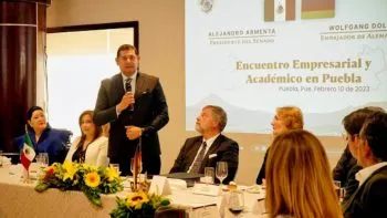Puebla, puerta de desarrollo económico, coinciden embajador de Alemania y el senador Armenta