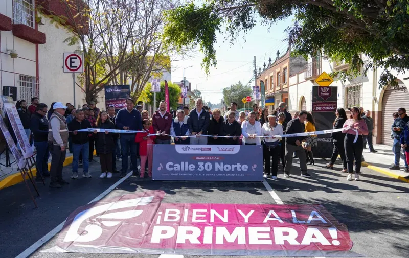 Ayuntamiento de Puebla entrega rehabilitación de la calle 30 Norte con inversión superior a 20 millones de pesos