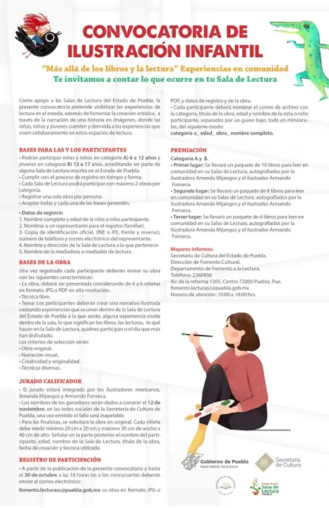 Promueve Secretaría de Cultura Salas de Lectura con concurso de ilustración infantil