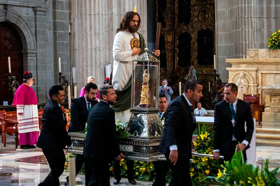 Reliquia de San Judas Tadeo en la Catedral Metropolitana de la Ciudad de México. Foto: Mónica Loza / ObturadorMX