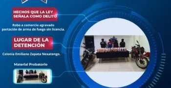 Policías de Atlixco detienen a dos por robo a comercio y portación de arma de fuego