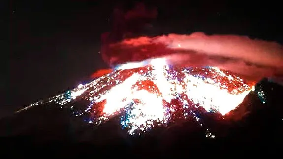 Explosion Volcan Popocatepetl