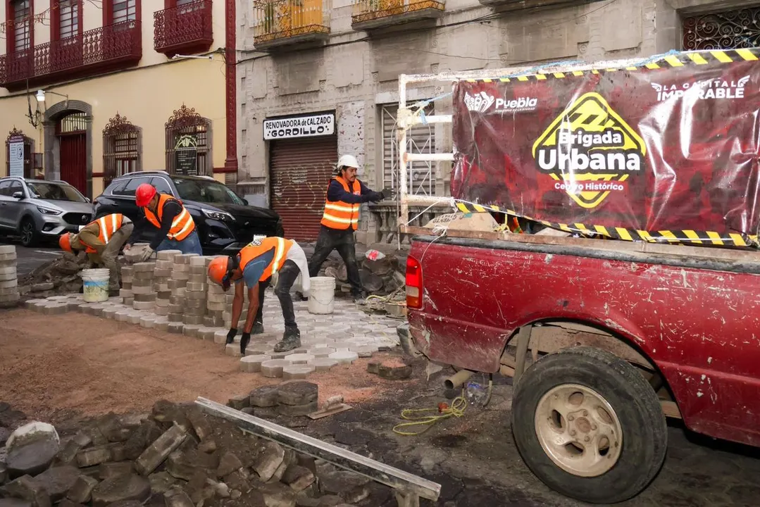 Bacheo en Centro Histórico de Puebla