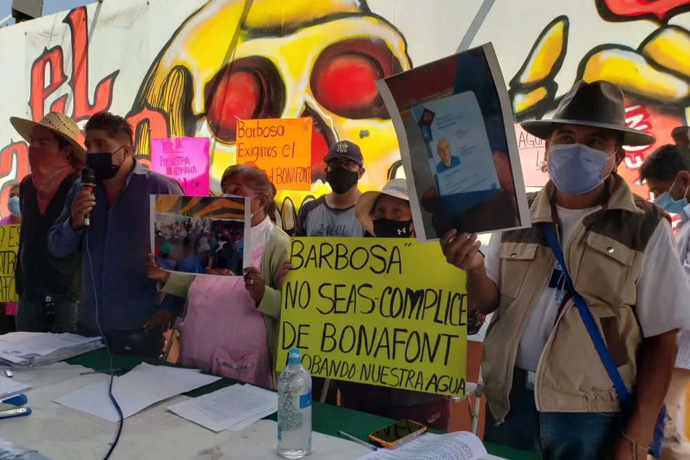 Señalan a Bonafont por saqueo acuífero en Juan C. Bonilla