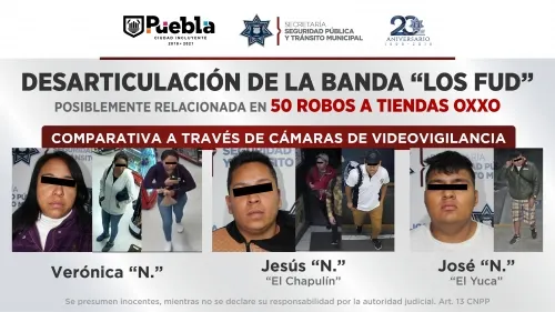Desarticula SSPTM a banda dedicada al robo de tiendas Oxxo
