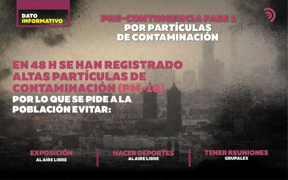 ¡No salga a la calle! Estamos en Pre-Contingencia atmosférica en Puebla