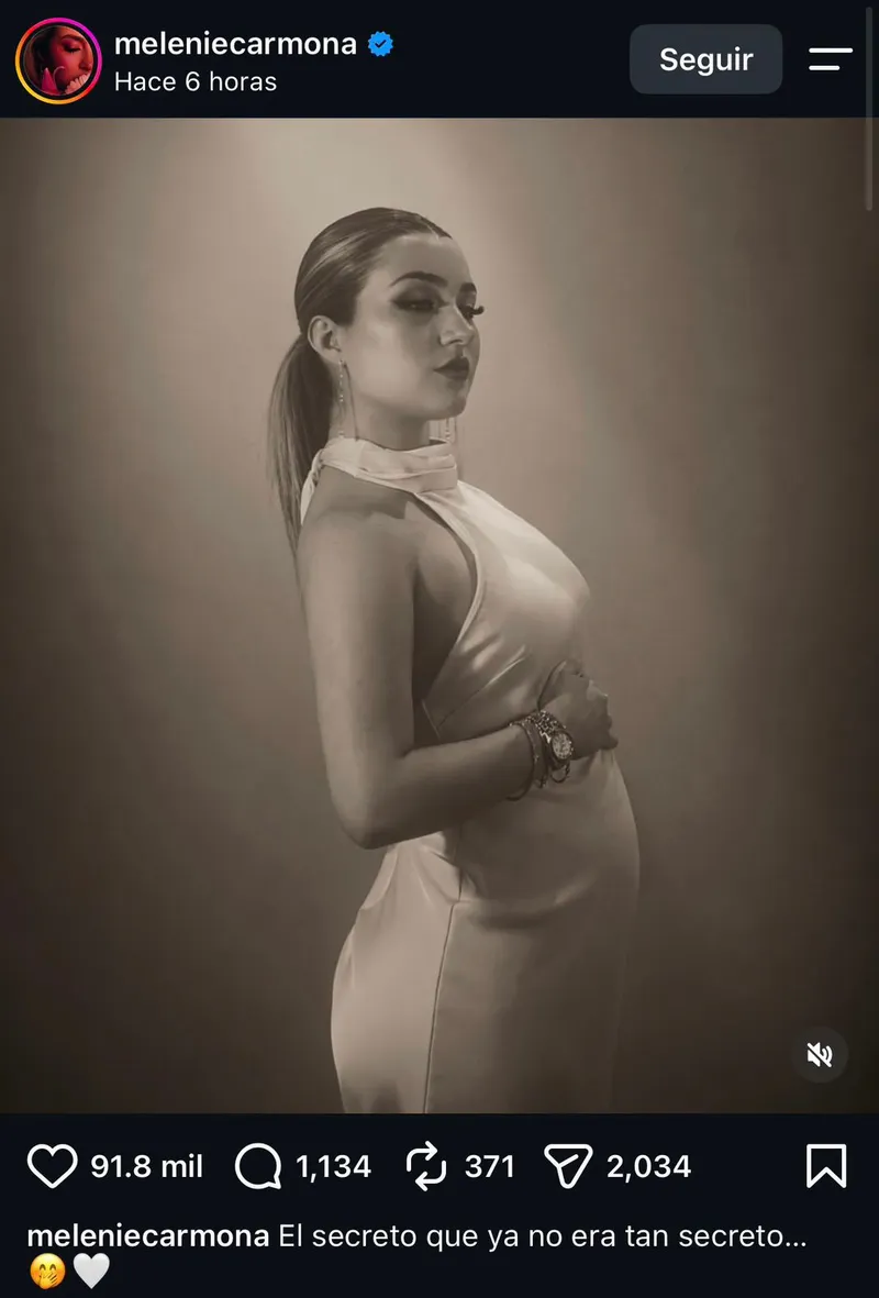Melenie Carmona confirma su embarazo y sorprende al mostrar por primera vez su pancita