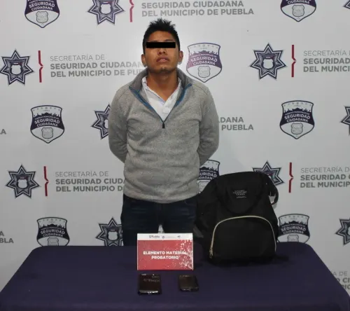 Mediante persecución, detuvo policía municipal de Puebla a probable asaltante de la ruta 28
