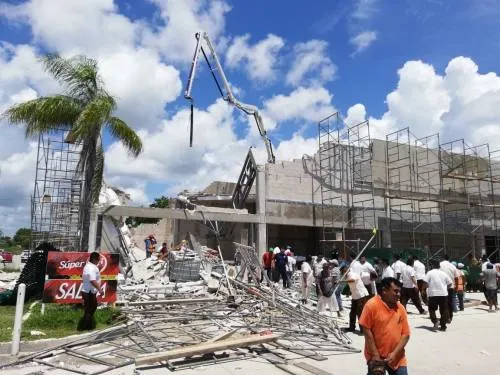 Derrumbe en construcción de Quintana Roo deja 1 muerto y 16 lesionados