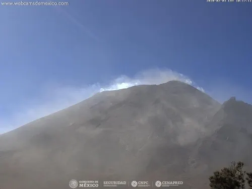 Estable la actividad del volcán Popocatépetl